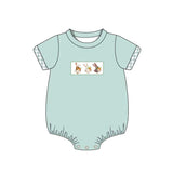 Short sleeves bunny baby boys easter romper