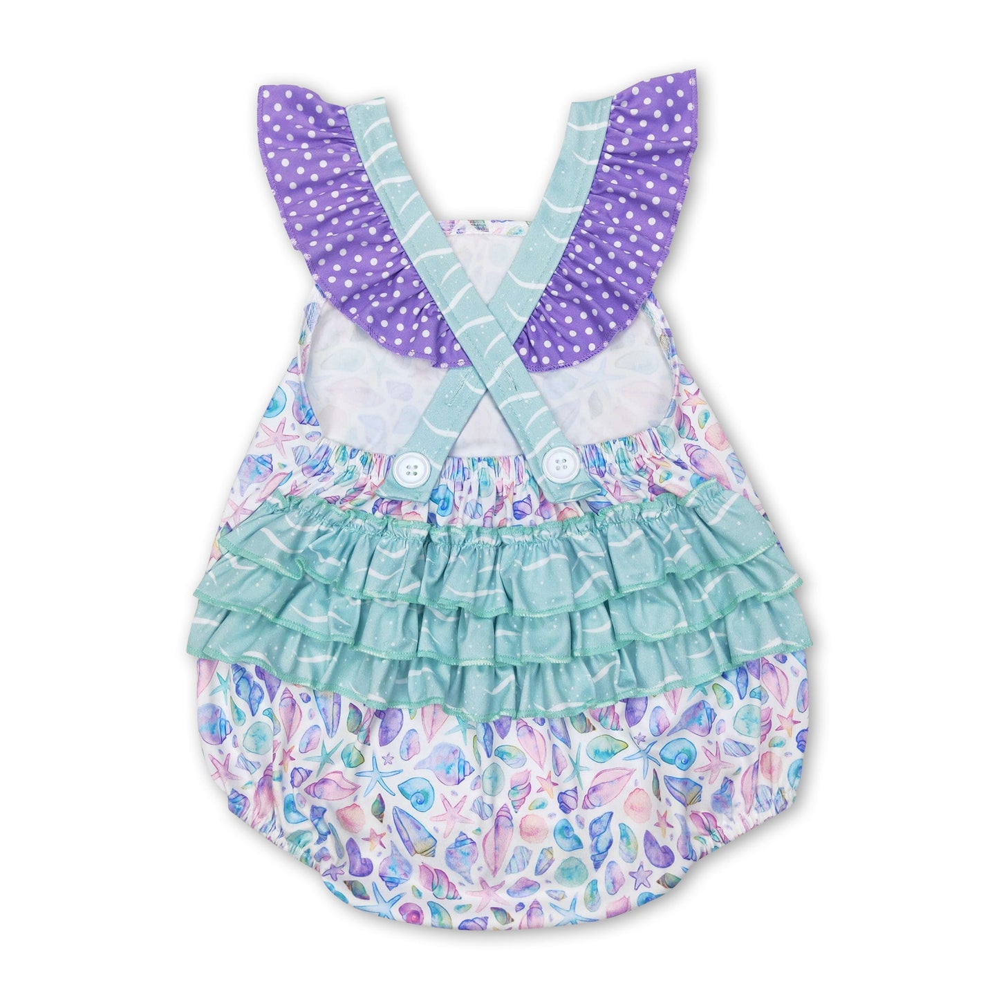 Flutter sleeves conch bubble baby summer romper
