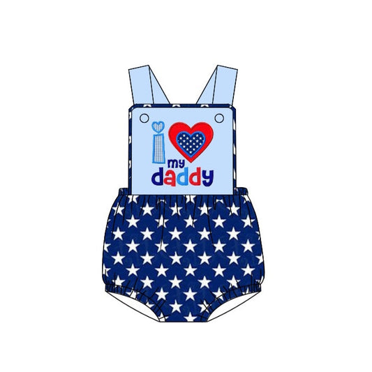 I love my daddy heart stars baby boys romper