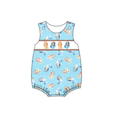 Sleeveless dogs baby boys summer romper