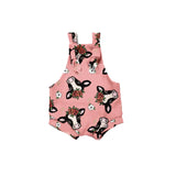 Suspender cows floral baby girls summer romper