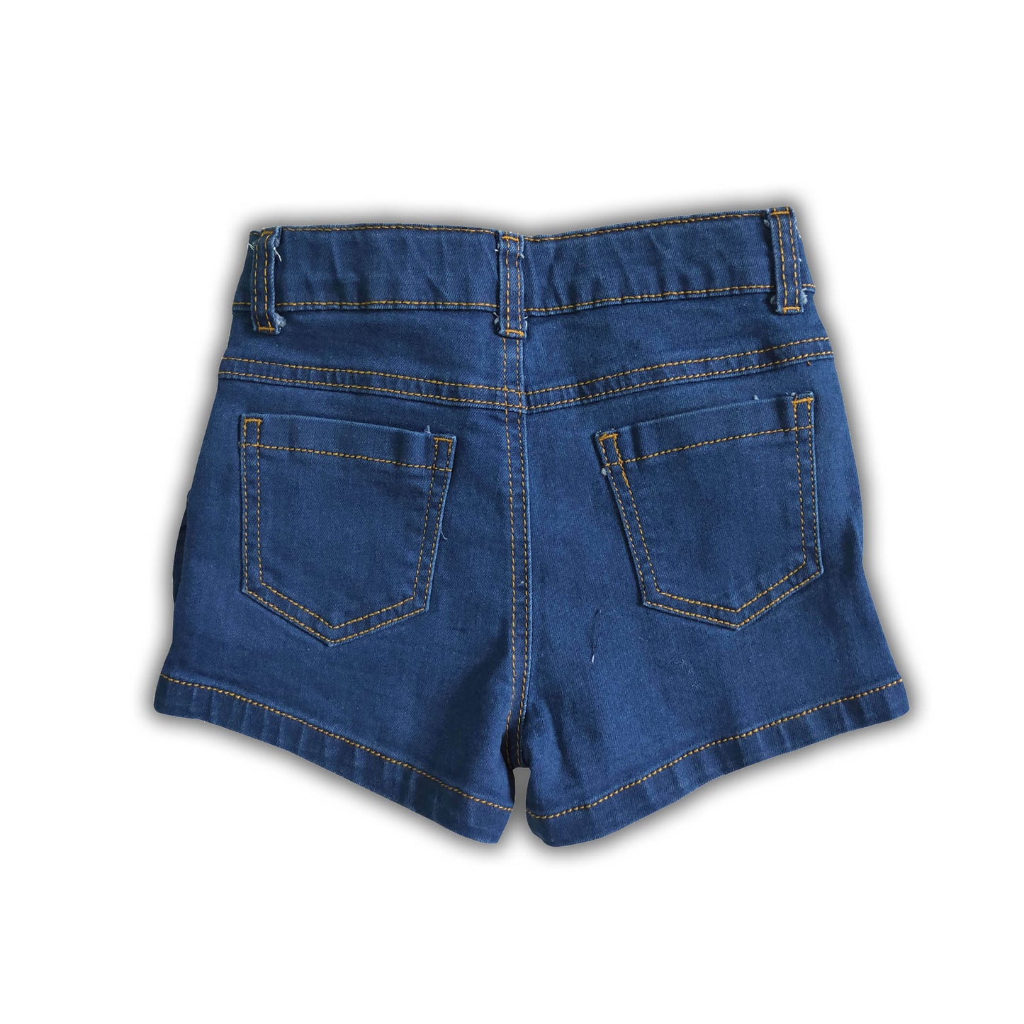 Blue elastic waistband jeans baby girls denim shorts