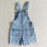 Peach sequin denim jeans baby girls overalls