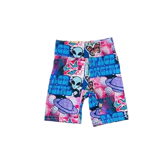 Space cowgirl baby girls shorts