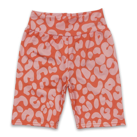 Orange leopard baby girls shorts