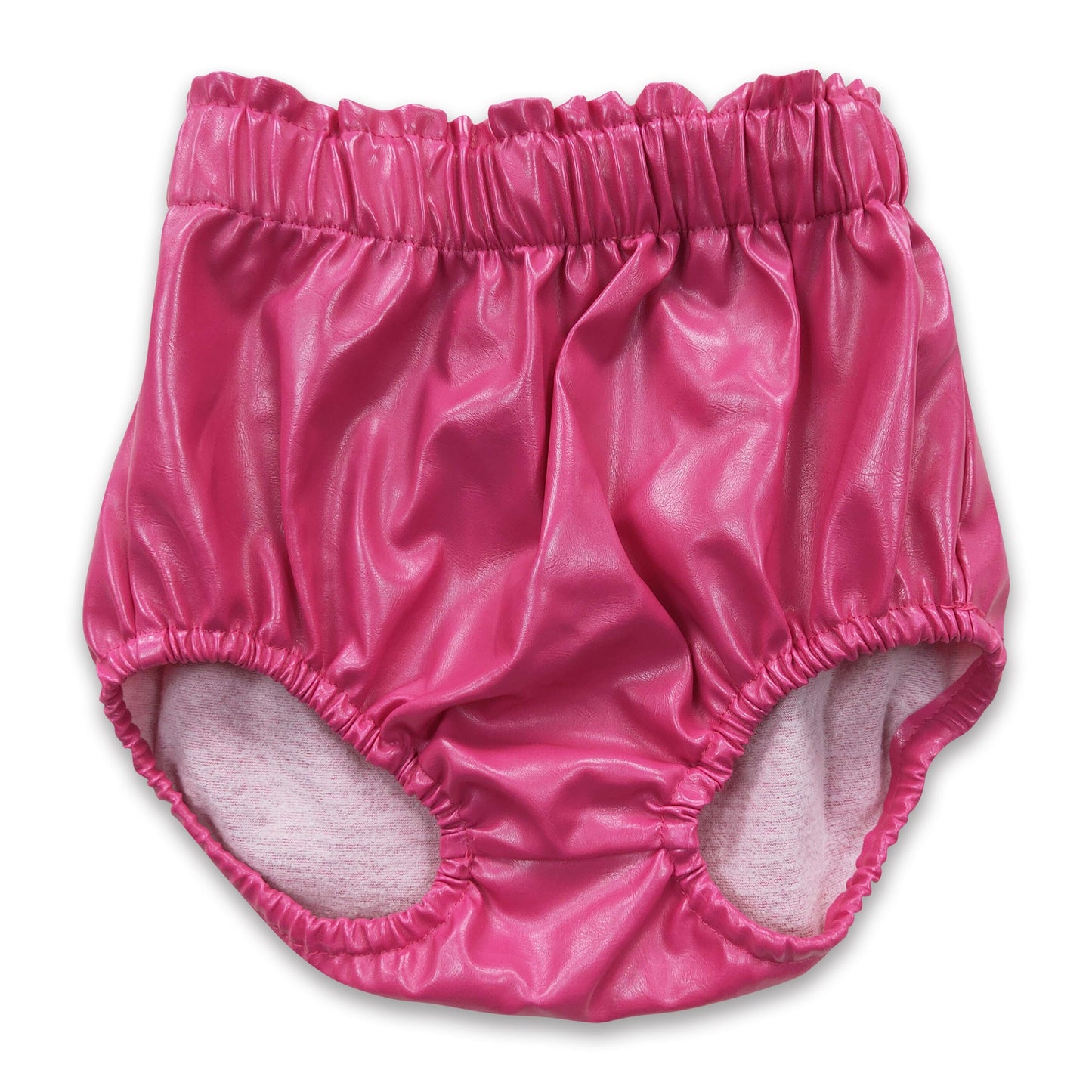 Hot pink leather baby girls bummies