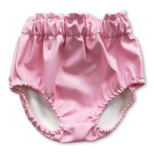 Pink leather baby girls bummies