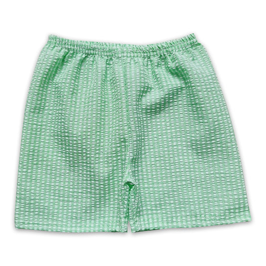 Mint plaid seesucker baby boy shorts