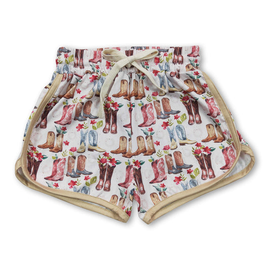 Boots floral baby girls summer shorts