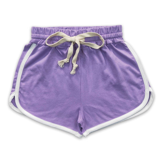 Lavender cotton baby girls summer shorts