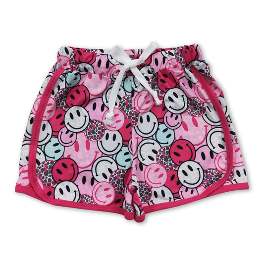 Hot pink smile baby girls summer shorts