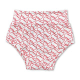 Heart baseball baby girls bummies