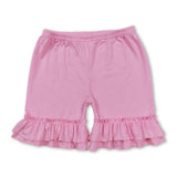Pink ruffle cotton baby girls summer shorts
