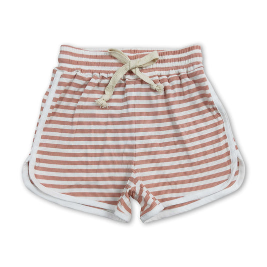Stripe cotton kids girls summer shorts