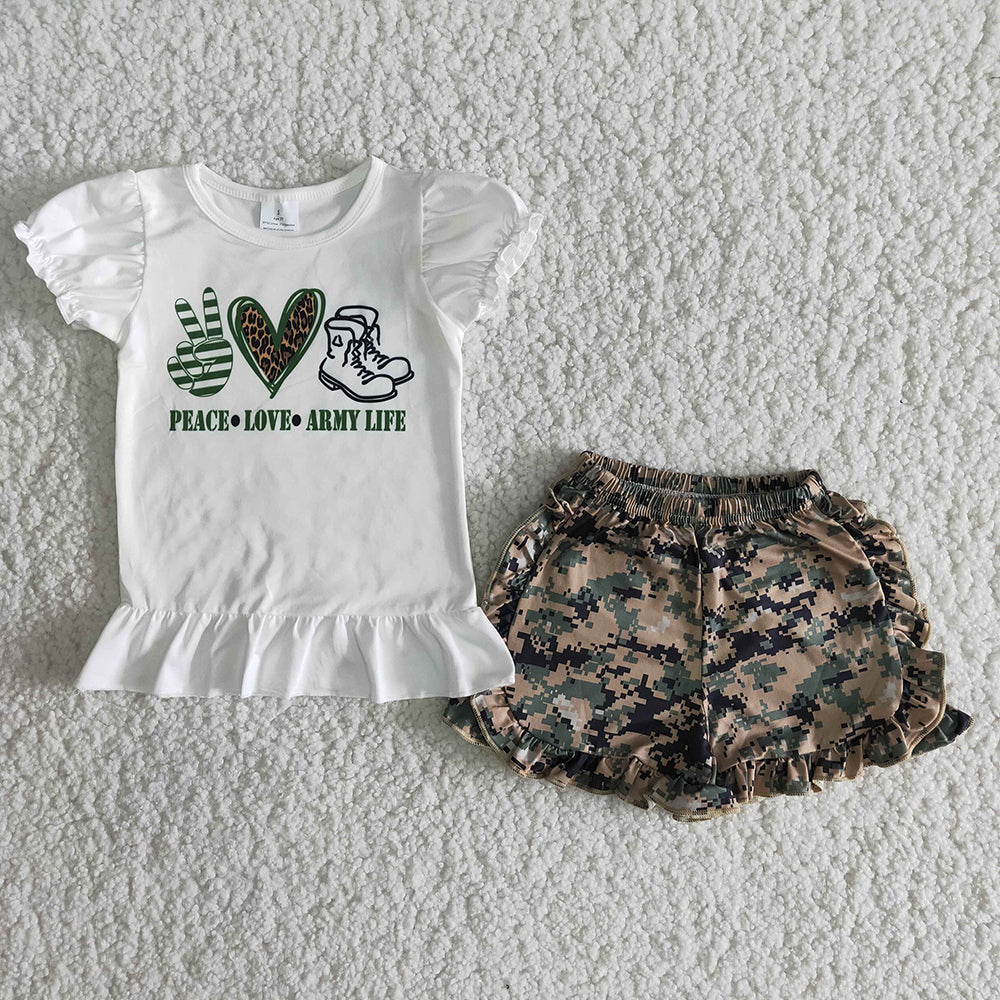 Girl Army Life Short Outfits