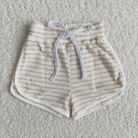 High quality cotton white khaki drawstring girls summer shorts