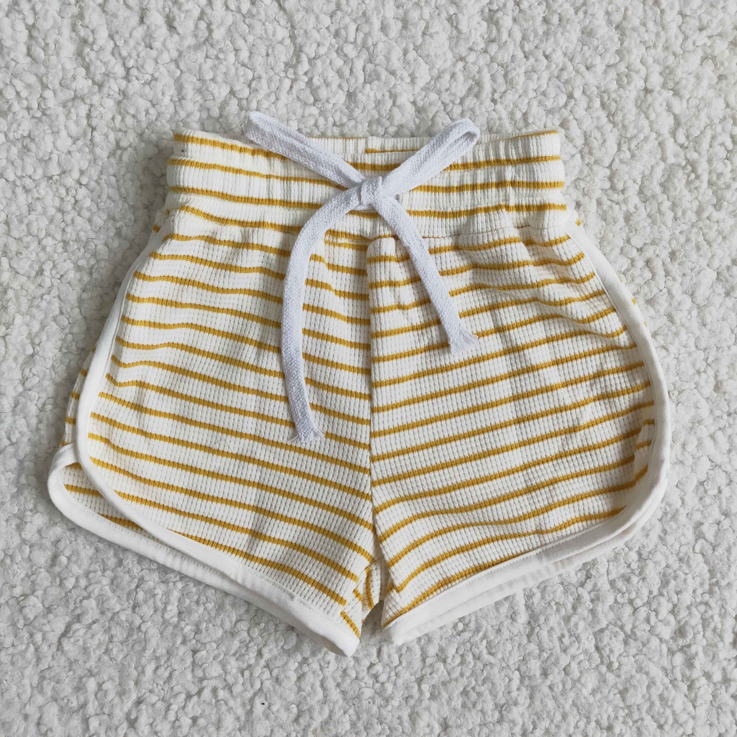 High quanlity cotton stripe drawstring girls summer shorts
