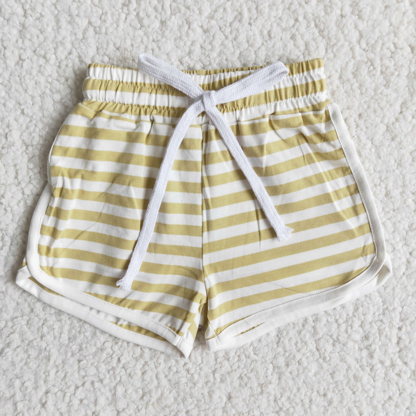 High quanlity cotton stripe drawstring baby girls summer shorts